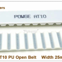 POWGE 10meters AT10 Timing Belt Width 25mm AT10 25 PU With Steel Core Belt Pitch=10mm T10 AT10-25 Metric Trapezoidal Belt