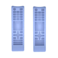 2X Silicone Case Remote Control Protective Cover Suitable For Samsung TV BN59 AA59 Series Remote Control Luminous Blue