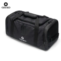 OZUKO Men Luggage Bag Duffel Bag Backpack Waterproof Travel Bags Large Capacity Oxford Male Leisure hand bag Fashion Shoulder