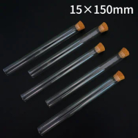 20pcs/lot 15x150mm Laboratory Glass Test Tube With Cork Stopper