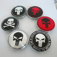 4pcs 68mm For Skull Wheel Center Cap Hubs Car Styling Emblem Badge Logo Rims Cover 65mm Stickers Accessories