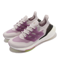 adidas 慢跑鞋 Ultraboost 21 W 運動 女鞋 愛迪達 襪套 透氣 避震 路跑 穿搭 紫 白 S23831