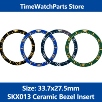 SKX013 Watch Bezel Insert 33.7x27.5mm Insert For SKX013 Watch Cases NH35 NH36 Movement Chapter Rings Seiko Men Watch Mod Parts