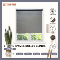 [Vinzola] Citrine Stone Waves Roller Blinds / 100% Blackout Langsir Bidai / Height 6ft / 7ft / 8ft /