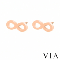 【VIA】白鋼耳釘 白鋼耳環 符號耳環/符號系列 無限符號造型白鋼耳釘(玫瑰金色)
