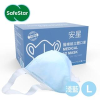 【安星】醫療級3D立體口罩 淺藍50入盒裝 L