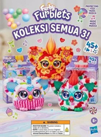 FURBY FURBLETS BEE-DAY LUCK-EE PEP-MINT ORIGINAL HASBRO SOUND MUSIC & SPEAK 45+ INTERACTION BONEKA A
