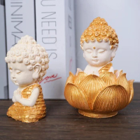 3D Meditation Buddha Candle Silicone Mold DIY Sculpture Resin Gypsum Crafts Mould, Amitabha Buddha Shape Church Ornaments Making