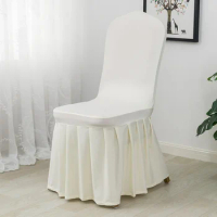 2024 New Pleated Integrated Elastic Chair Cover Hotel Chair Cover Banquet Chair Cover Home Restaurant Chair Cover
