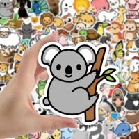 Animal-themed Adhesive Decals 100 Pcs Cartoon Doodle Stickers Vibrant Adhesive Decals for Luggage Phone Cases Scooters Kids