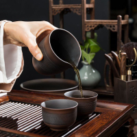 紫砂功夫茶具套裝用客廳高檔紫陶陶瓷蓋碗會客辦公室茶具送禮