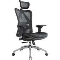 Ergonomic Office Chair With 3 Way Armrests Lumbar Support and Adjustable Headrest High Back Tilt Function Black Gaming Computer