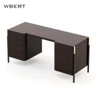 Wbert High-end Italian Minimal Wood Computer Desk Modern Luxury Design Simple Study Villa Owner's Desk Light High Quality Desk