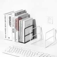 Simple Iron Book Stand L Shape Magazine Holder Desktop Organizer Non Slip Book Support Rack Office Supplies Student Bookshelf