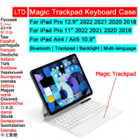 Bluetooth Magic Keyboard Case For iPad Pro 11 12.9 10th Gen 2022 2021 2020 2018 Air 4 5 10.9 Tablet Case Russian Arabic Keyboard