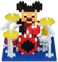 日本東京迪士尼米奇鼓手大樂團big band益智遊戲樂高LEGO積木 nano block最後絕版品