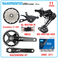 SHIMANO Deore M5100 11V Speed Kits Shifter Lever KMC X11 Chain SUNSHINE Cassette Racework XT Crankset 1x11S Derailleurs Groupset