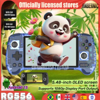 ANBERNIC RG556 Portable PS2 Handheld Game Console Unisoc T820 Android13 5.48 Inch AMOLED Screen WIFI 512G 256G PSP 3DS WII Games