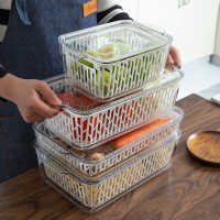廚房透明冰箱收納盒抽屜式食物餃子盒冷凍儲物保鮮盒亞克力收納盒