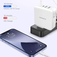 FERISING 20W AU/EU/US/UK Plug Quick Charge PD USB Type C Fast Charger for iPhone 12 mini Pro Max iWatch Airpods Charging adapter