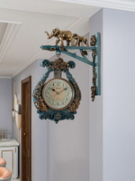 雙面掛鐘客廳靜音歐式鐘表時尚家用輕奢兩面時鐘創意現代簡約北歐