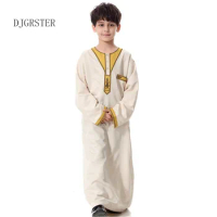 DJGRSTER Men's Kaftan Abaya Boy Jubba Islamic Robes Muslim Jubba Thobe Clothing Islam Apparel Clothing Muslim Male Dress Islamic