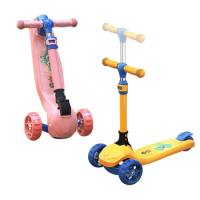 Children's Scooter Foldable Gravity Steering Flash Pedal Foot Kick Scooter