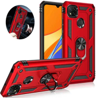 Shockproof Armor For Xiaomi Redmi 9 9T 9A 9C NFC Case Phone Case for Redmi Note9 Pro Ring Stand Bumper Silicone Phone Back Cover