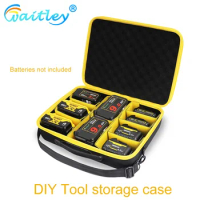 Waitley Portable Power Tool Battery Storage Case Waterproof accessories box For DEWALT ect batteries store carry, Can partition