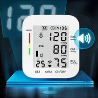 Blood Pressure Monitor Digital Wrist Blood Pressure Machine Automatic Cuff BP Detector 2x99 Readings Memory Large Display Voice