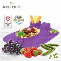 【加拿大 Marcus &amp; Marcus】動物樂園遊樂造型餐盤 - 鯨魚 (紫)