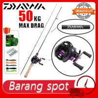 DAIWA Fishing Rod satu Set bc Corbon Casting Rod Baitcasting Rod Joran Pancing Set Fishing Reel 2 Se
