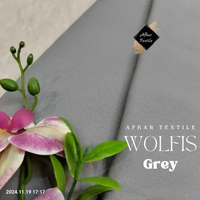 [0.5 METER] Kain Wolfis Premium / Kain Wolpeach Original Import Grade A Super - Lebar 1.5 Meter Grey