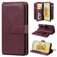 Case For OPPO A78 A1Pro Realme 9i C33 10 V20 10Pro Narzo 50i Prime Multi-function Wallet Stand Cover Card Pocket Luxury Leather