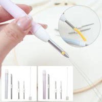 Adjustable Embroidery Stitch Pen Stitching Punch Needle Cross Stitch Tools Changeable Head DIY Art Knitting Sewing Accessories