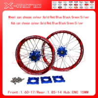 15mm Front 1.60-17 Rear 1.85-14 inch Alloy Wheel Rim with CNC Hub For KAYO HR-160cc TY150CC Dirt Pit bike 14/17 inch Red wheel
