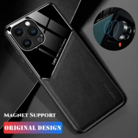 Shockproof Case For Apple iPhone 12 Pro Max Mini 12Pro Matte Leather Magnetic Camera Protector Soft Silicone Back Cover Funda