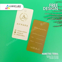 Ghifari Hangtag Tebal 700 GSM Label Baju Custom Full Color Cetak Depan Belakang Free Design Premium 