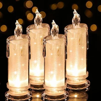 4PCS LED Flameless Candles ,LED Clearance Pillar Candles, Battery Included,Decoracion For Halloween Christmas Durable