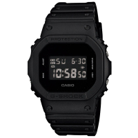 【CASIO 卡西歐】G-SHOCK 簡約霧黑方形電子腕錶 禮物推薦 畢業禮物(DW-5600BB-1)