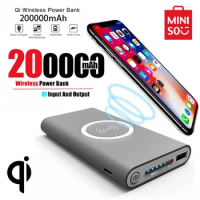 Miniso 200000mAh Power Bank Two-Way Wireless Fast Charging Powerbank Portable Charger Type-C External Battery For iPhone Samsung