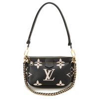 【Louis Vuitton 路易威登】M45777 經典Multi Pochette Accessoires系列兩用款肩背斜背包(全新展示品-黑色)