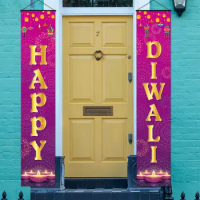 Cheereveal Happy Diwali Porch Sign Festival of Lights Party Banner Hindu Dewalee Door Hanging Decorations Deepavali Home Decor