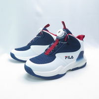 FILA 3B809Y133 中童鞋 運動鞋 籃球鞋 轉扣 免綁鞋帶 支撐 抗菌防臭 白藍【iSport愛運動】