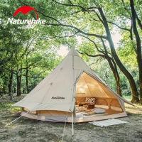 Naturehike Brighten 12.3 Outdoor Light Luxury Cotton Pyramid Tent Camp Thickened Indian Tent Large Space Sunscreen Cotton Tent