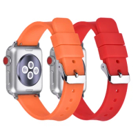 Silicone Strap For Apple Watch Band Ultra 49mm 44mm 45mm 42mm 41mm 42mm 38mm Sport Rubber Watchband iwatch Serise 8 7 6 Bracelet