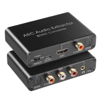 Top Deals Audio Extractor 192KHz DAC Converter ARC Audio Extractor Support Digital HDMI-Compatible Audio to Analog Stereo Audio