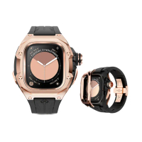 【Golden Concept】Apple Watch 49mm 保護殼 RSTIII49 玫瑰金錶殼/黑橡膠錶帶(18K玫瑰金 PVD鍍層)