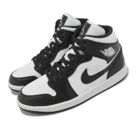 NIKE 耐吉 休閒鞋 Wmns Air Jordan 1 Mid 女鞋 男鞋 黑 白 高筒 皮革 熊貓 AJ1(DV0991-101)