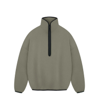 Adidas x Fear of God Athletics Half Zip Clay 半拉鍊 麂皮絨 寬鬆衛衣 卡其 聯名款 長袖 絨面 高領 IS8776